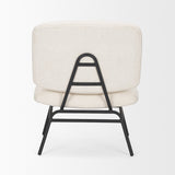 Nora Cream Fabric w/ Matte Black Metal Legs Accent Chair by Mercana at Eve Furniture