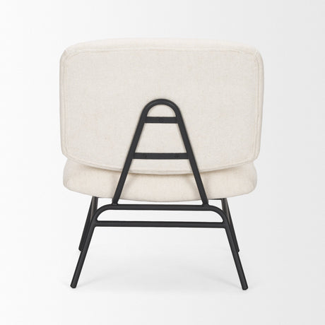 Nora Cream Fabric w/ Matte Black Metal Legs Accent Chair by Mercana at Eve Furniture