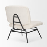 Nora Cream Fabric w/ Matte Black Metal Legs Accent Chair by Mercana at Eve Furniture