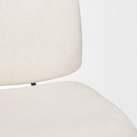 Nora Cream Fabric w/ Matte Black Metal Legs Accent Chair by Mercana at Eve Furniture
