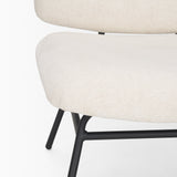 Nora Cream Fabric w/ Matte Black Metal Legs Accent Chair by Mercana at Eve Furniture