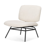 Nora Cream Fabric w/ Matte Black Metal Legs Accent Chair by Mercana at Eve Furniture