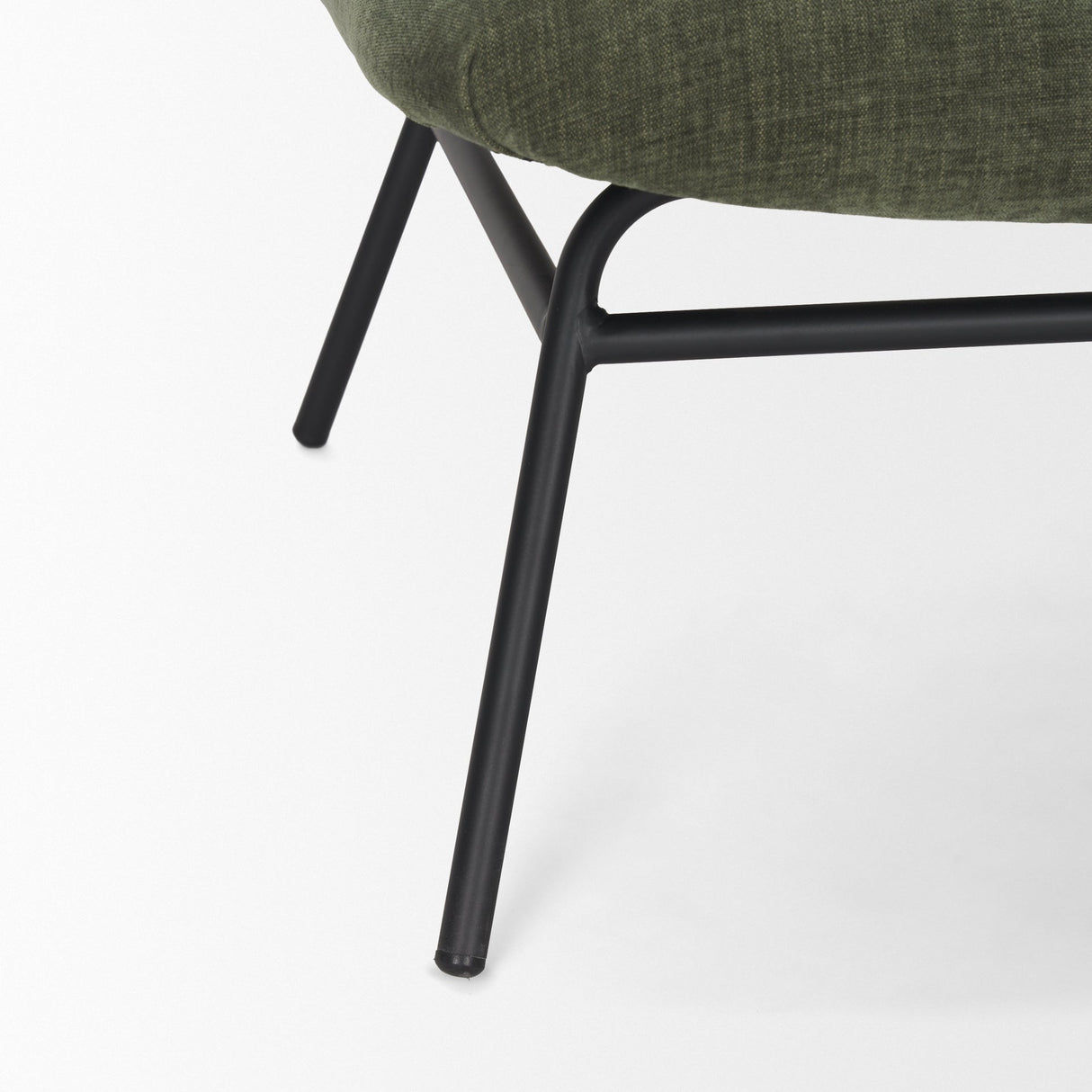 Nora Forest Green Fabric w/ Matte Black Metal Legs Accent Chair by Mercana at Eve Furniture