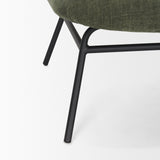 Nora Forest Green Fabric w/ Matte Black Metal Legs Accent Chair by Mercana at Eve Furniture