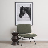 Nora Forest Green Fabric w/ Matte Black Metal Legs Accent Chair by Mercana at Eve Furniture