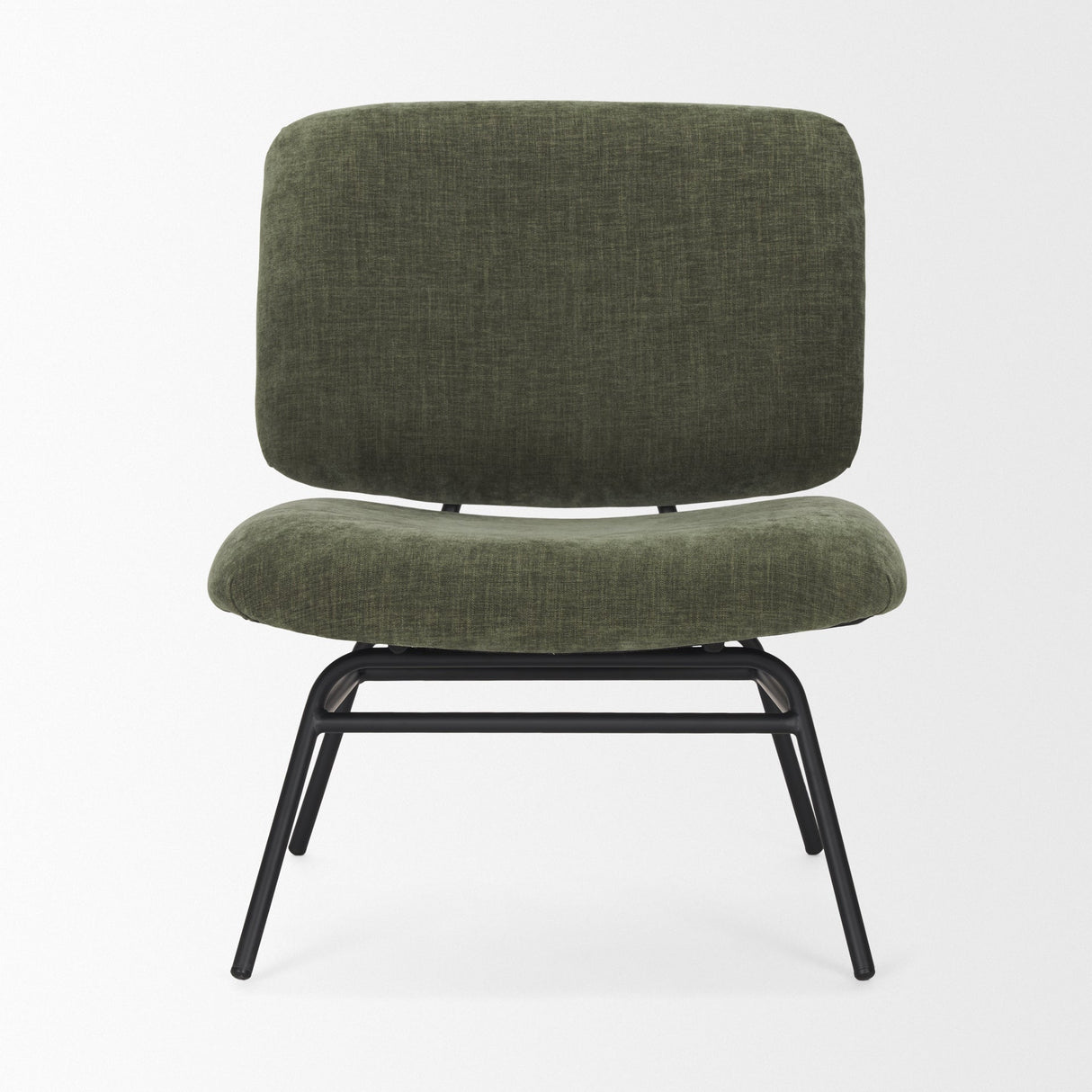 Nora Forest Green Fabric w/ Matte Black Metal Legs Accent Chair by Mercana at Eve Furniture