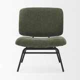 Nora Forest Green Fabric w/ Matte Black Metal Legs Accent Chair by Mercana at Eve Furniture