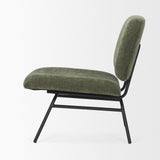 Nora Forest Green Fabric w/ Matte Black Metal Legs Accent Chair by Mercana at Eve Furniture
