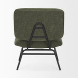Nora Forest Green Fabric w/ Matte Black Metal Legs Accent Chair by Mercana at Eve Furniture