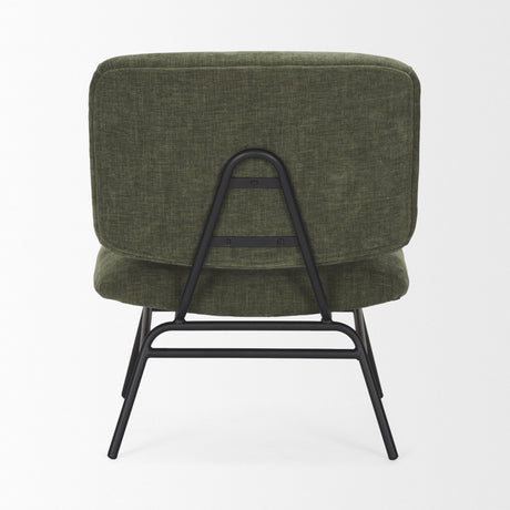 Nora Forest Green Fabric w/ Matte Black Metal Legs Accent Chair by Mercana at Eve Furniture