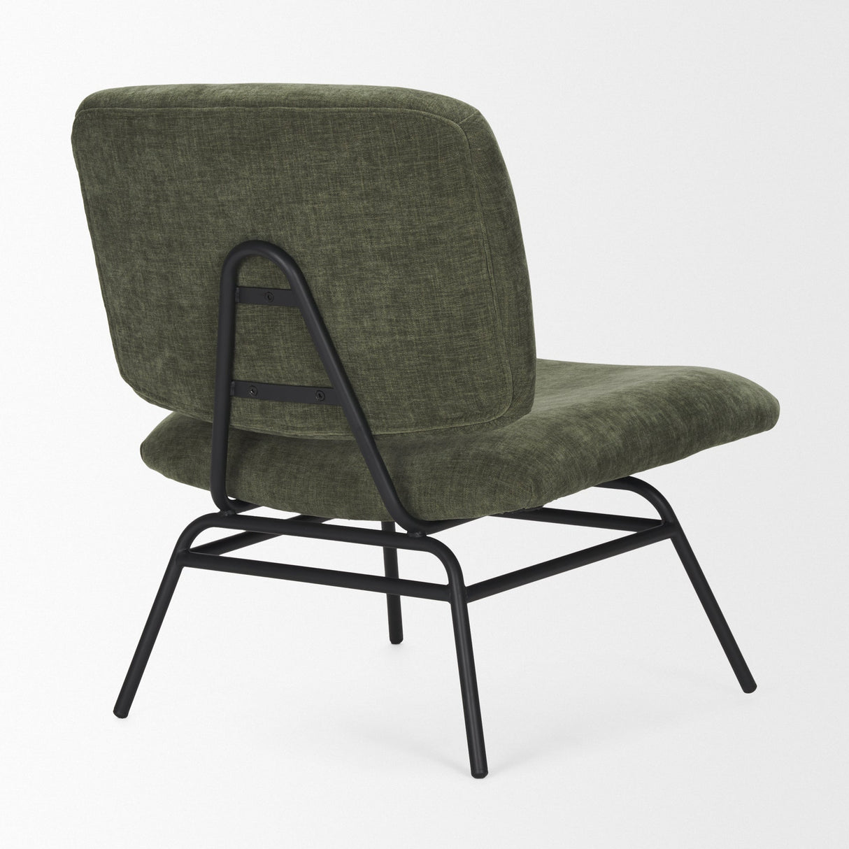 Nora Forest Green Fabric w/ Matte Black Metal Legs Accent Chair by Mercana at Eve Furniture