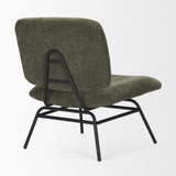 Nora Forest Green Fabric w/ Matte Black Metal Legs Accent Chair by Mercana at Eve Furniture