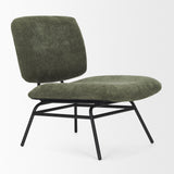 Nora Forest Green Fabric w/ Matte Black Metal Legs Accent Chair by Mercana at Eve Furniture