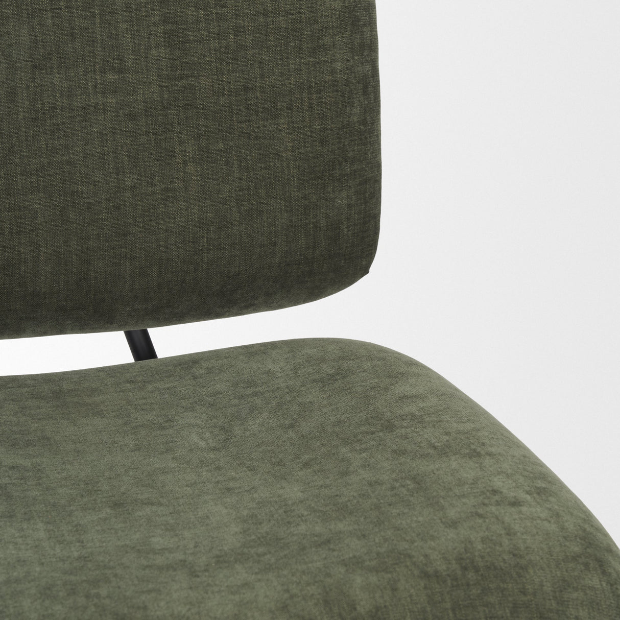 Nora Forest Green Fabric w/ Matte Black Metal Legs Accent Chair by Mercana at Eve Furniture
