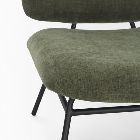Nora Forest Green Fabric w/ Matte Black Metal Legs Accent Chair by Mercana at Eve Furniture