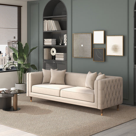 Nora Light Cream Velvet Sofa by Ashcroft Furniture at Eve Furniture