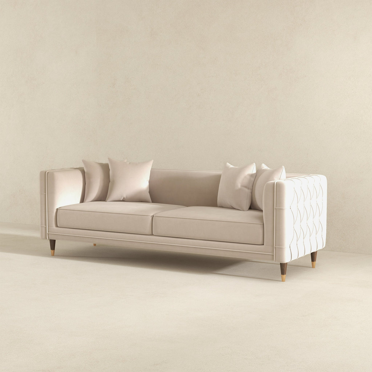 Nora Light Cream Velvet Sofa by Ashcroft Furniture at Eve Furniture