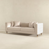 Nora Light Cream Velvet Sofa by Ashcroft Furniture at Eve Furniture
