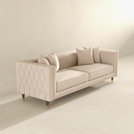 Nora Light Cream Velvet Sofa by Ashcroft Furniture at Eve Furniture