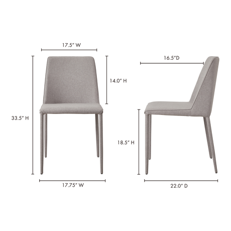 Nora Light Grey Dining Chair (Set of 2) by MOES at Eve Furniture