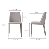 Nora Light Grey Dining Chair (Set of 2) by Moe's Home at Eve Furniture