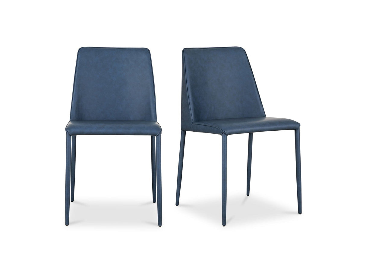 Nora Ocean Cavern Grey Vegan Leather Dining Chair (Set of 2) by MOES at Eve Furniture