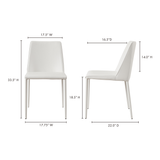Nora White Vegan Leather Dining Chair (Set of 2) by MOES at Eve Furniture