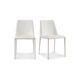 Nora White Vegan Leather Dining Chair (Set of 2) by MOES at Eve Furniture