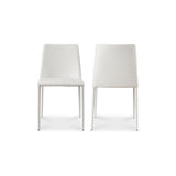 Nora White Vegan Leather Dining Chair (Set of 2) by MOES at Eve Furniture