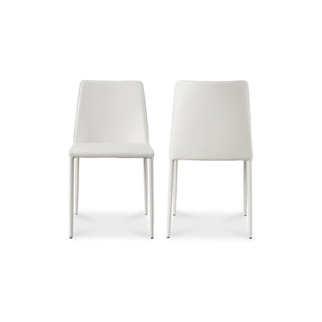Nora White Vegan Leather Dining Chair (Set of 2) by MOES at Eve Furniture