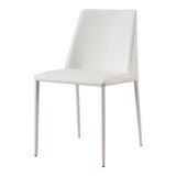 Nora White Vegan Leather Dining Chair (Set of 2) by MOES at Eve Furniture