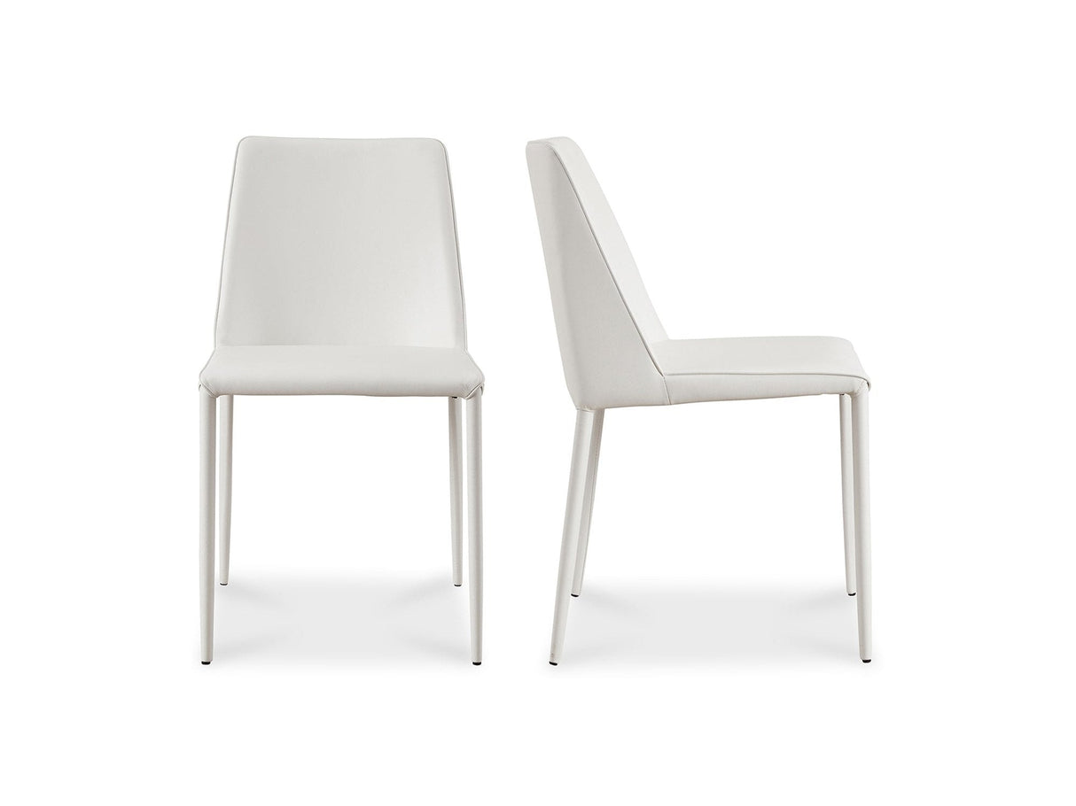 Nora White Vegan Leather Dining Chair (Set of 2) by MOES at Eve Furniture
