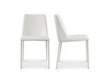 Nora White Vegan Leather Dining Chair (Set of 2) by MOES at Eve Furniture