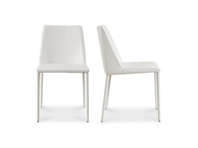 Nora White Vegan Leather Dining Chair (Set of 2) by MOES at Eve Furniture