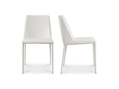 Nora White Vegan Leather Dining Chair (Set of 2) by MOES at Eve Furniture