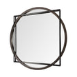 Norbert Round-Square Black Wood/Metal Frame Mirror by Mercana at Eve Furniture
