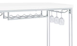Norcrest White High Gloss Pub Height Bar Table with Acrylic Legs and Wine Storage by Coaster at Eve Furniture