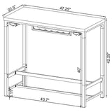 Norcrest White High Gloss Pub Height Bar Table with Acrylic Legs and Wine Storage by Coaster at Eve Furniture