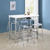 Norcrest White High Gloss Pub Height Bar Table with Acrylic Legs and Wine Storage by Coaster at Eve Furniture