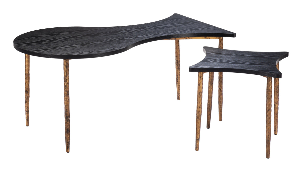 Norden Black & Bronze Coffee Table Set (2-Piece) by Zuomod at Eve Furniture