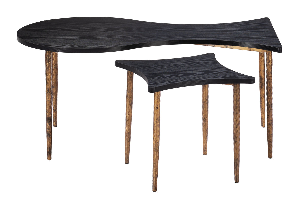 Norden Black & Bronze Coffee Table Set (2-Piece) by Zuomod at Eve Furniture