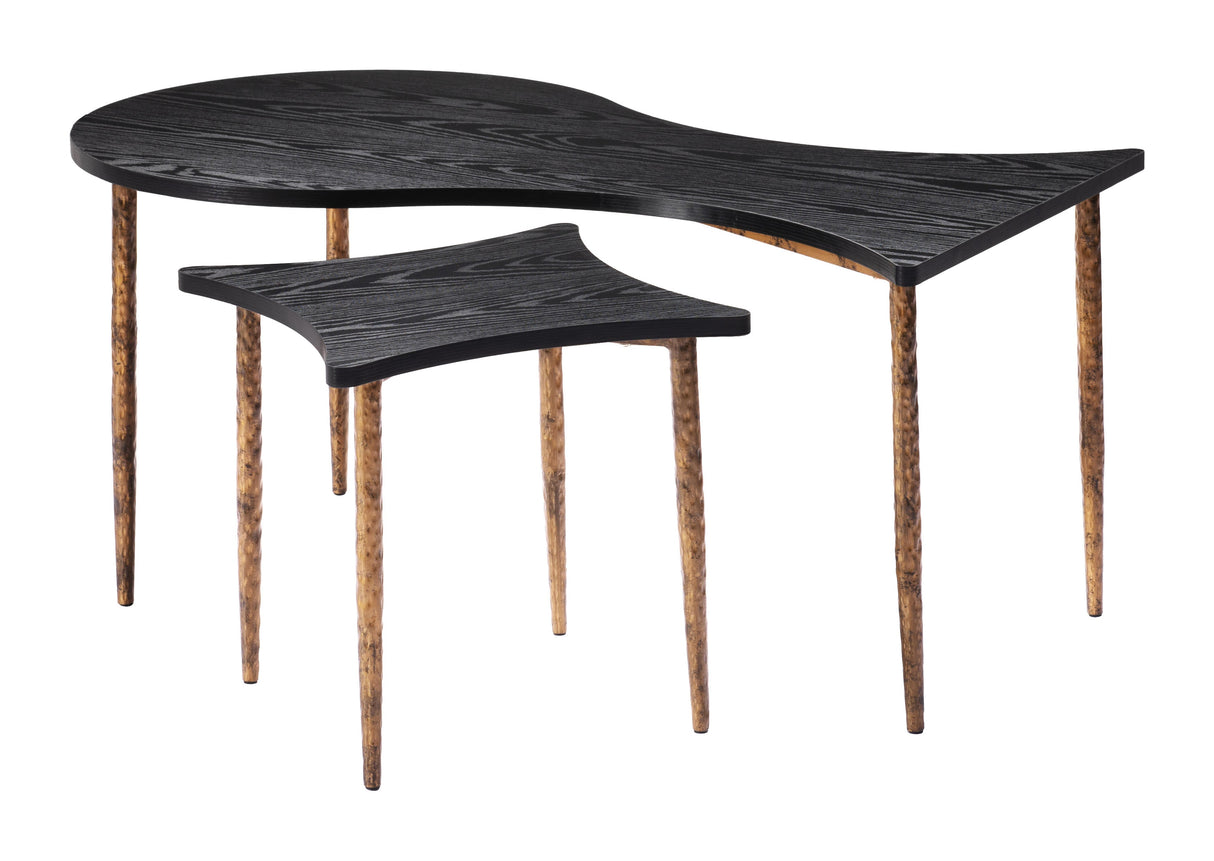 Norden Black & Bronze Coffee Table Set (2-Piece) by Zuomod at Eve Furniture