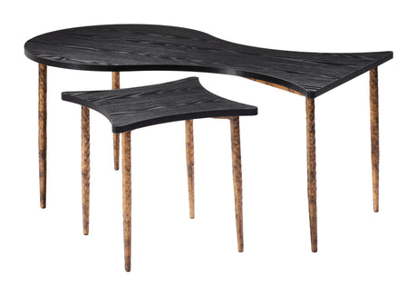Norden Black & Bronze Coffee Table Set (2-Piece) by Zuomod at Eve Furniture
