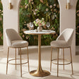 Nordhavn Beige & Gold Swivel Barstool by Zuomod at Eve Furniture