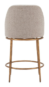 Nordhavn Beige & Gold Swivel Counter Stool by Zuomod at Eve Furniture