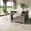 Nordhavn Beige & Gold Swivel Counter Stool by Zuomod at Eve Furniture