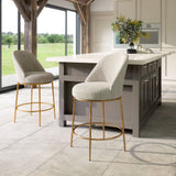 Nordhavn Beige & Gold Swivel Counter Stool by Zuomod at Eve Furniture