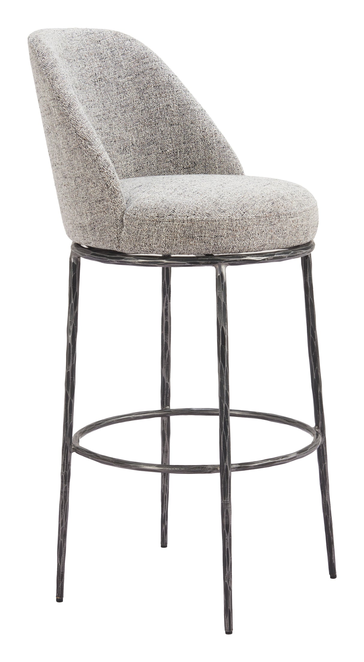 Nordhavn Gray Swivel Barstool by Zuomod at Eve Furniture