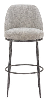 Nordhavn Gray Swivel Barstool by Zuomod at Eve Furniture
