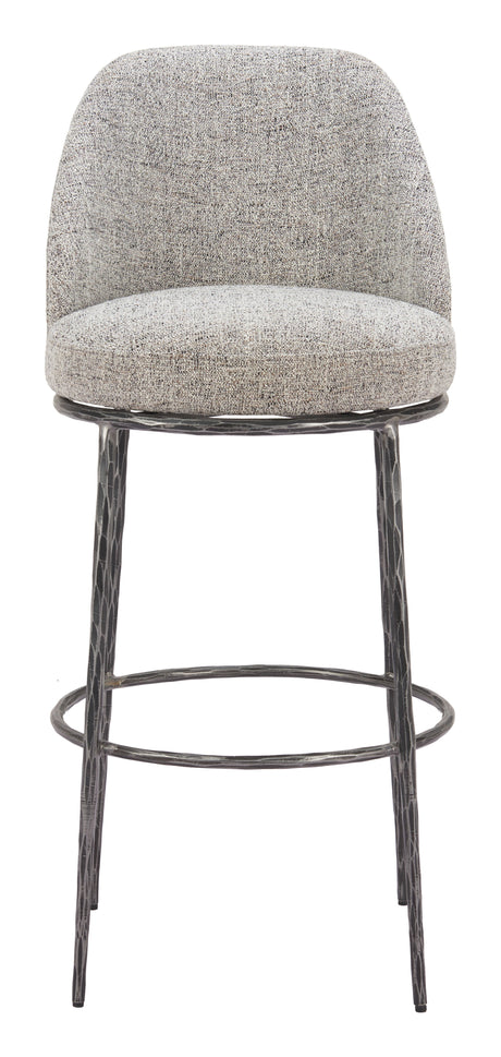 Nordhavn Gray Swivel Barstool by Zuomod at Eve Furniture